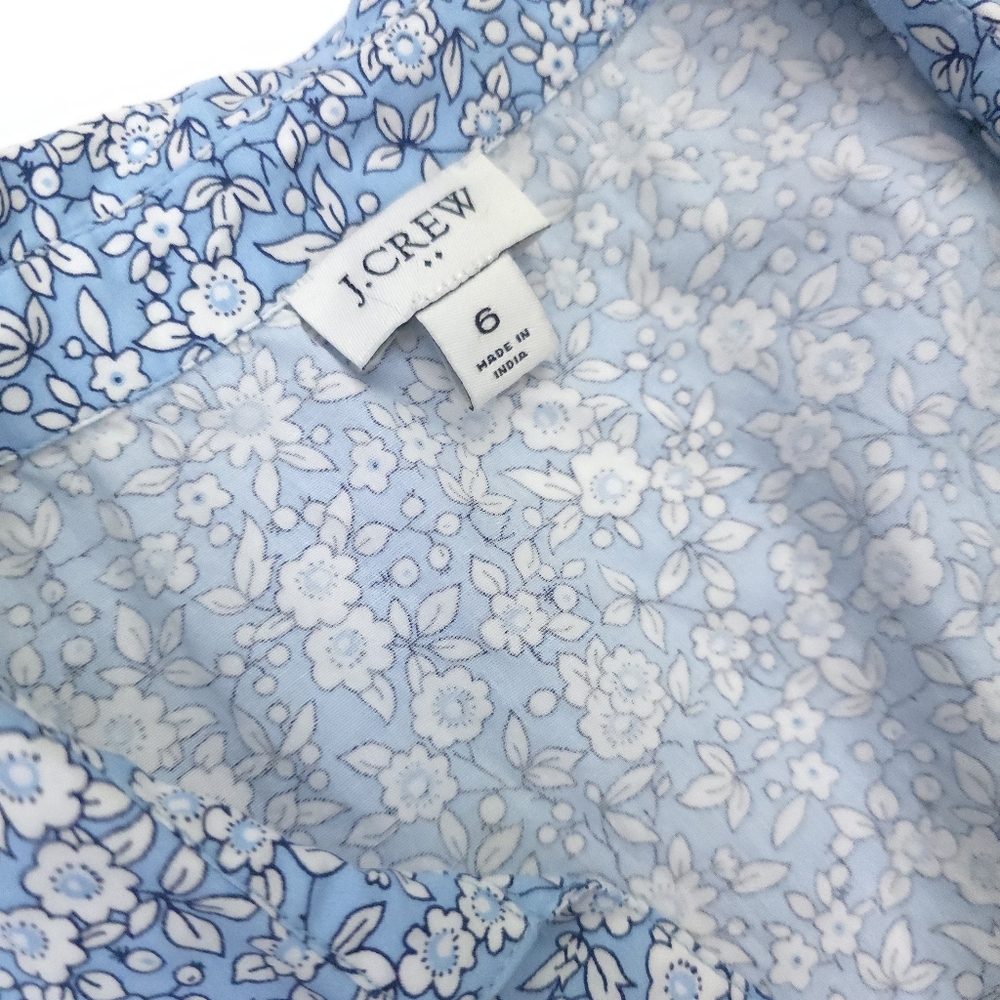 J. Crew Blue Floral Women's Maxi Dress Sz 6 - Picture 4 of 8